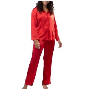 Fishers Finery Women's 100% Pure Mulberry Silk Long Pajama Set Size S